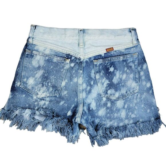 Rustler Jean Shorts Womens Sz 10 Blue Bleached 2.75" Denim Cut Off High Rise - Picture 4 of 7